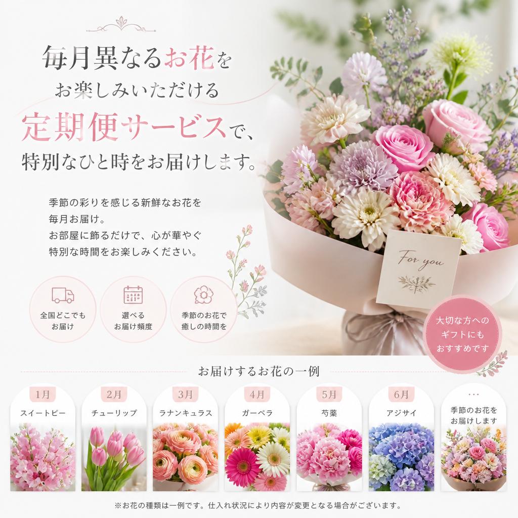 心を込めたお花の定期便